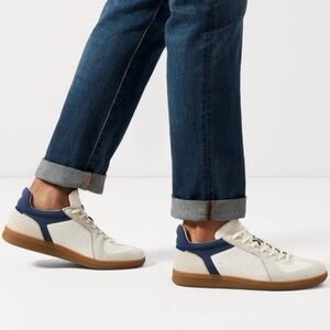 Rothy’s RS01 Sneakers Men’s Size 12 Ivory Navy Lace Up Sustainable